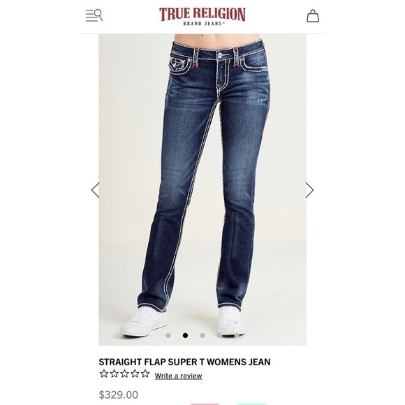 Sz. 28 sz. 6 True Religion Slim Straight Flap Super T Jeans - Picture 5 of 16